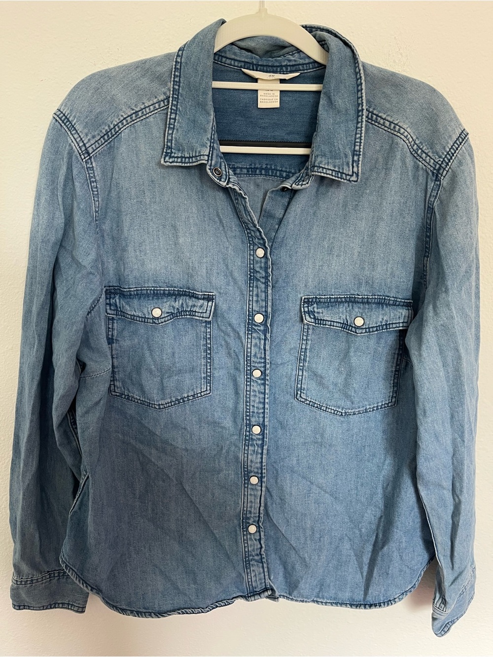 H&M Light Blue Denim Button-Down Shirt